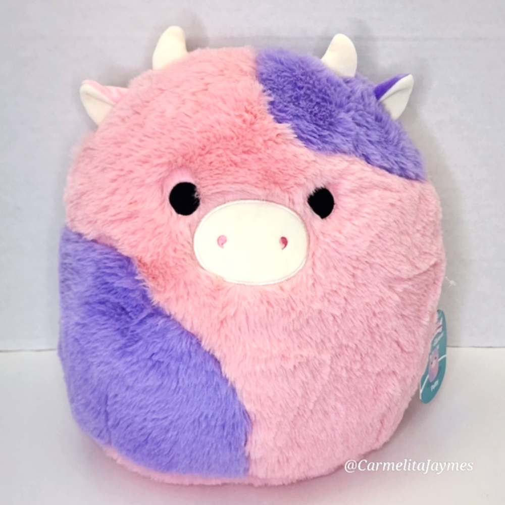PATTY 🐮 HTF Pink & Purple Cow FuzzAMallow Original Squishmallow - Kelly Toy NWT